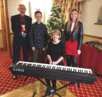 President Hywel with Harry Mead, Gwenan Mars Lloyd and Ann Edwards on the keyboard